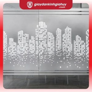 Mẫu Decal Mờ In Hoạ Tiết Các Nhà Cao Tầng Cho Văn Phòng  2