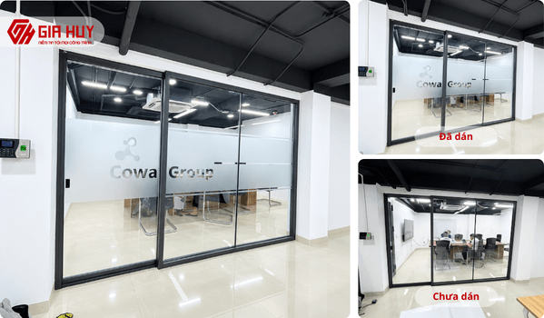 giấy dán kính mờ cắt logo CNC