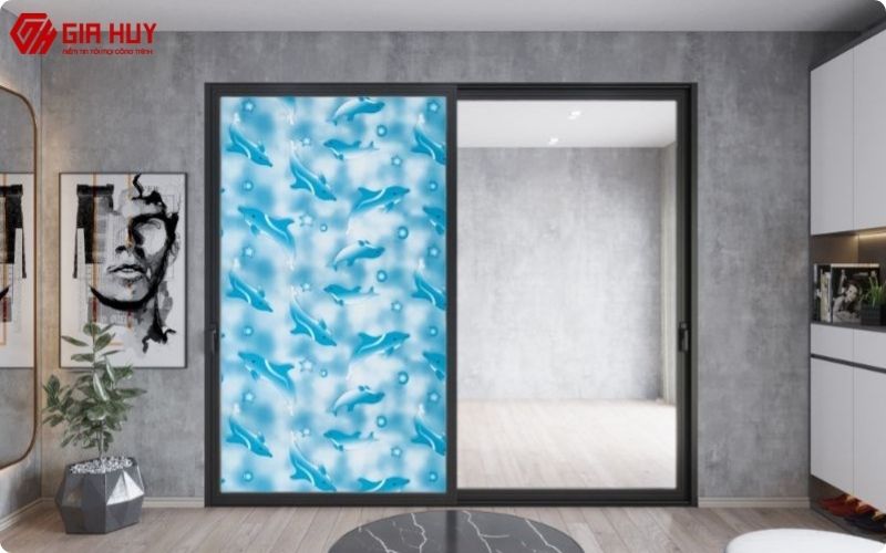 Decal dán kính họa tiết mây trời