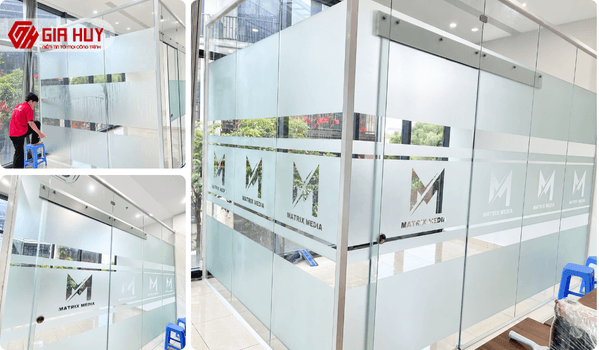 giấy dán kính mờ cắt logo CNC