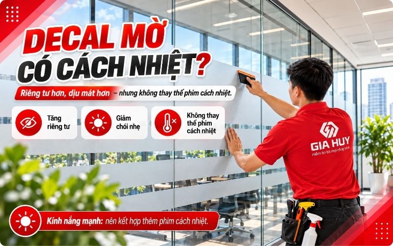 Decal mờ dán kính có cách nhiệt không
