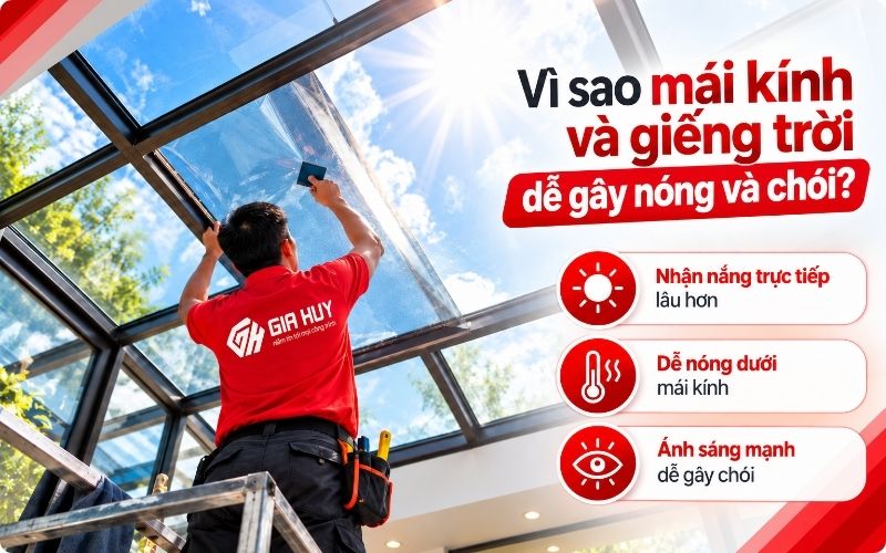Dán phim cách nhiệt chống nóng cho mái kính
