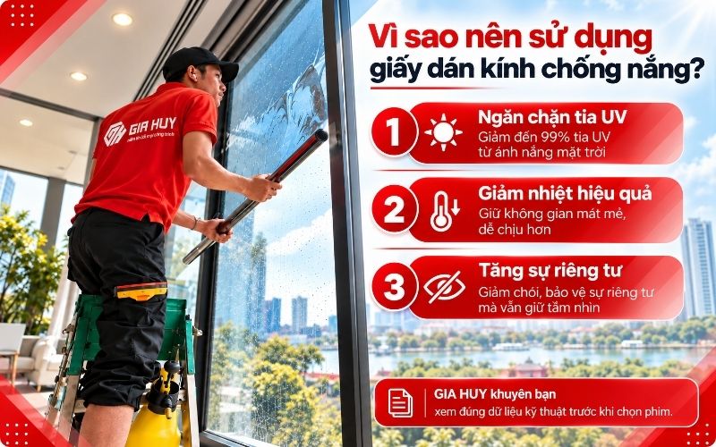 Sử dụng giấy dán kinh chống nắng giúp bảo về nội thất tiết kiệm điện