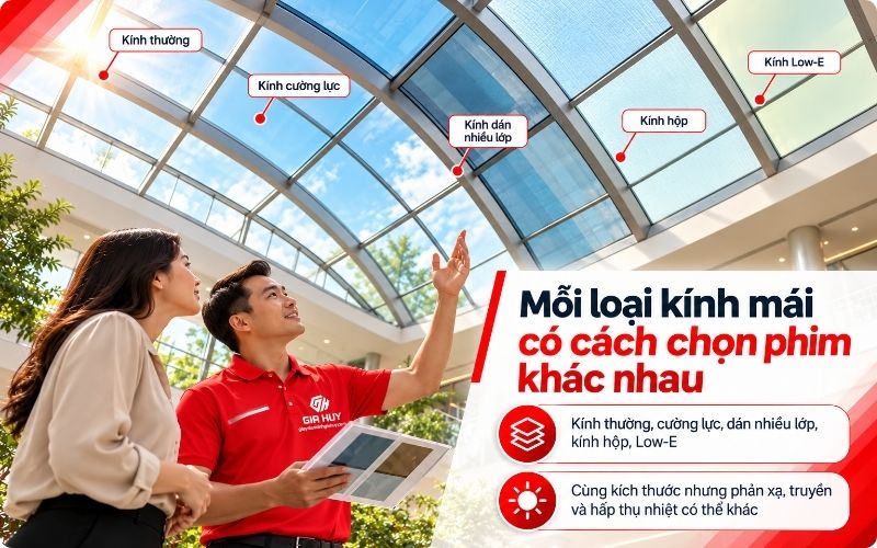 Mỗi lại kính cần dán phim cách nhiệt khác nhau