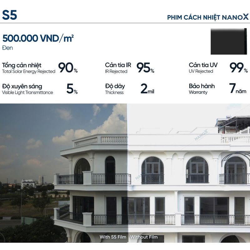 Bảng giá phim cách nhiệt Hàn Quốc mã S5