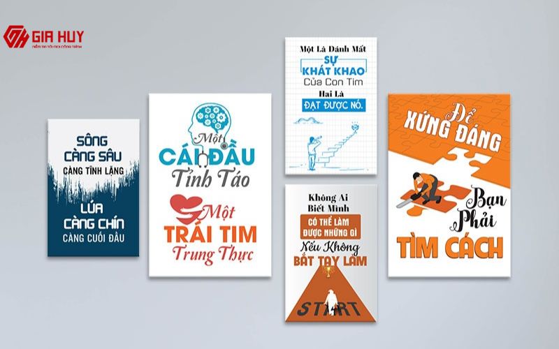 Tranh dán tường in slogan động lực cho văn phòng