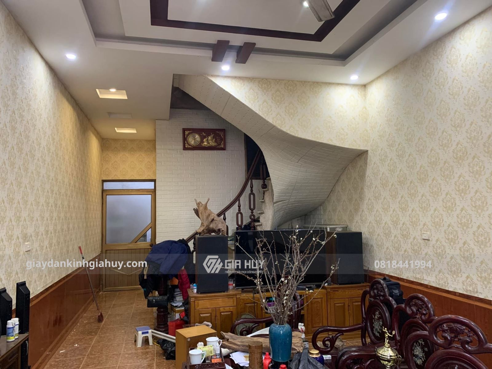 giấy dán tường phòng khách