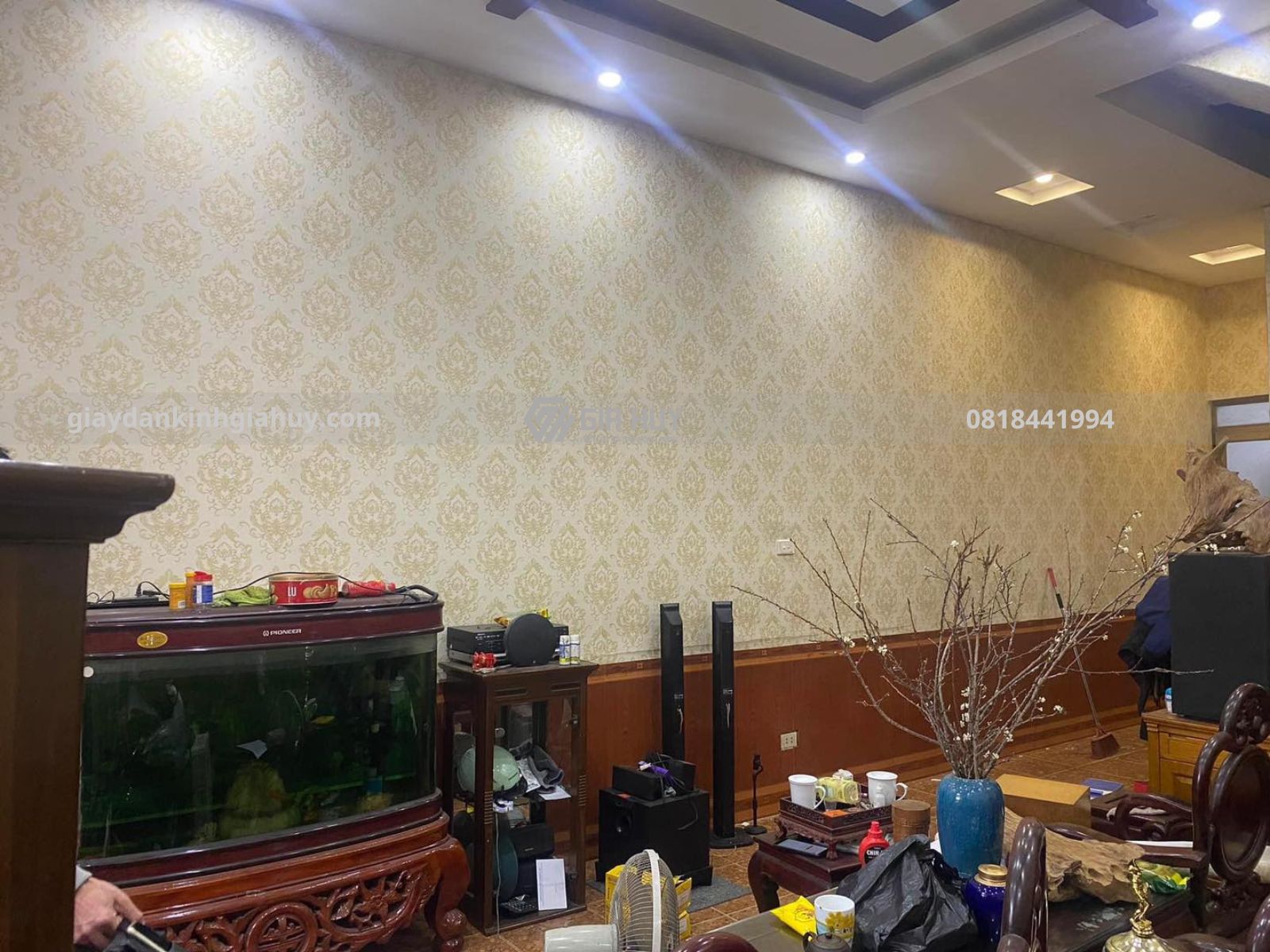 giấy dán tường phòng khách