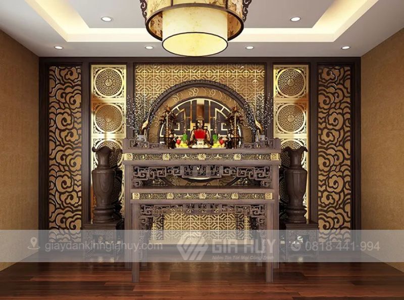 giấy dán kính phòng thờ