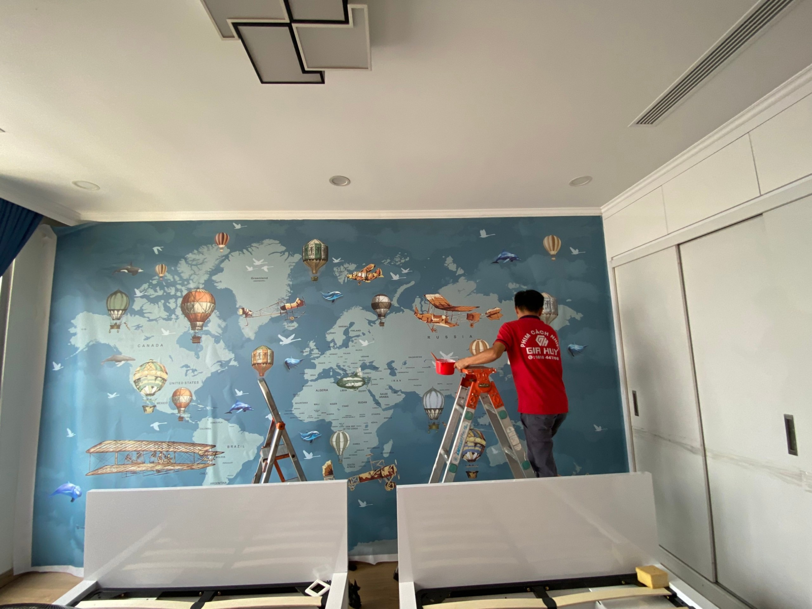 Tranh dán tường hình không khí cầu