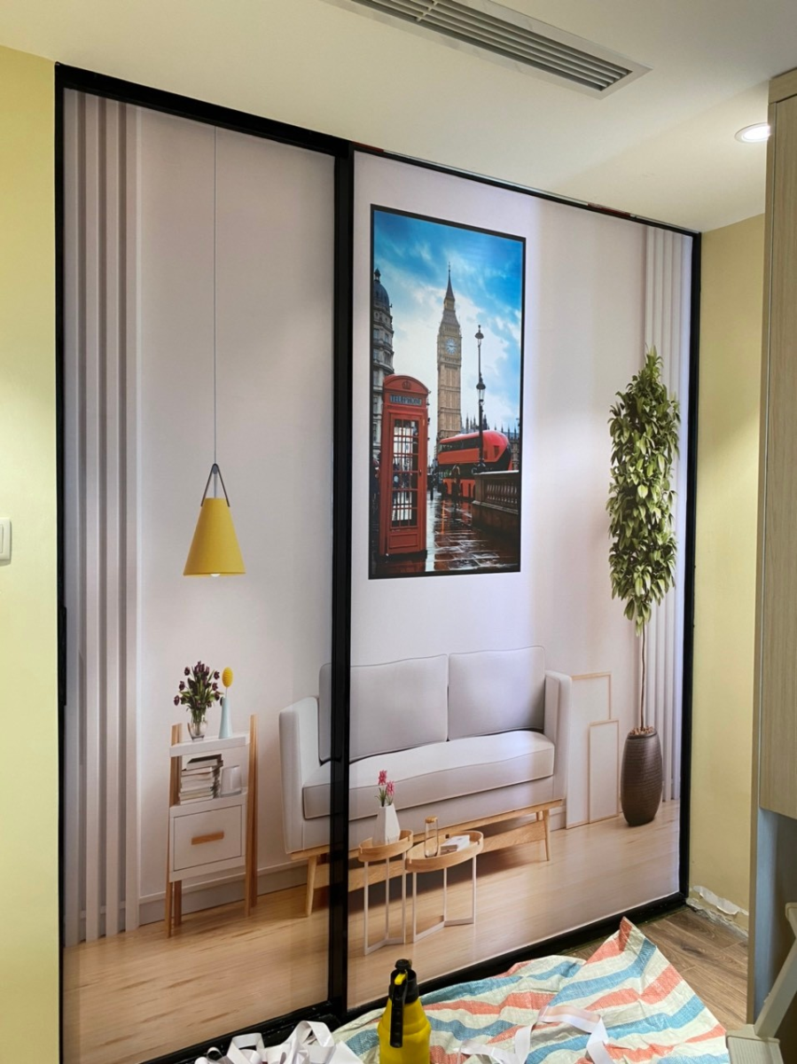tranh in decal trắng