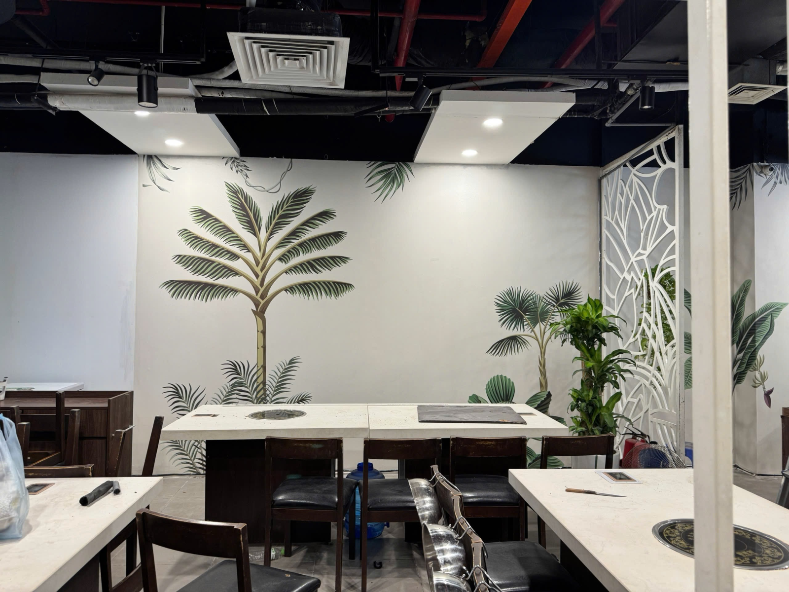 tranh dán tường lá cây nhiệt đới