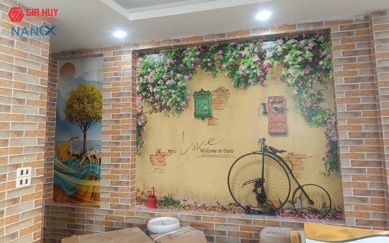 Mẫu decal dán tường trang trí quán cà phê