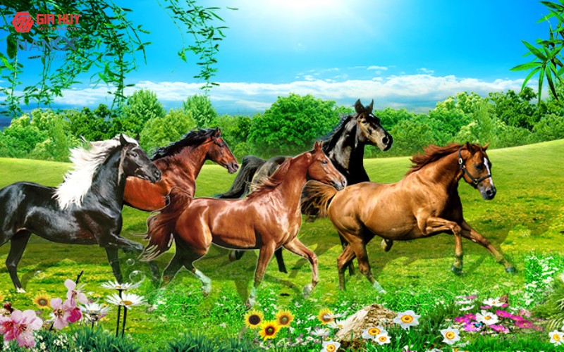 Những chú ngựa tung vó trên thảo nguyên xanh thể hiện tinh thần bất khuất, ý chí vươn lên