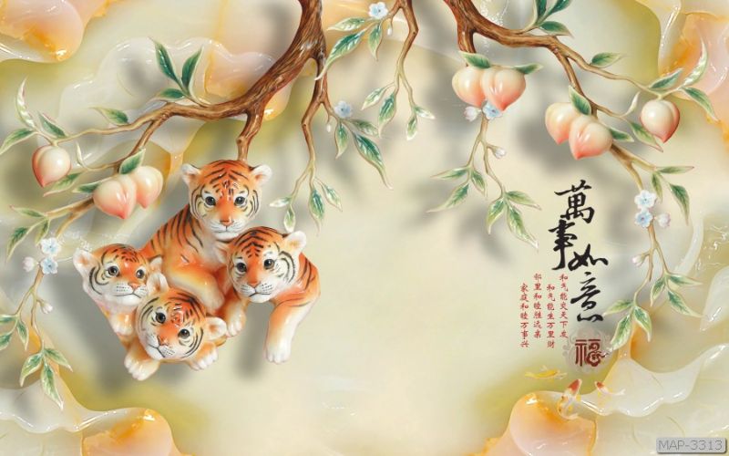 tranh dán tường phòng thờ