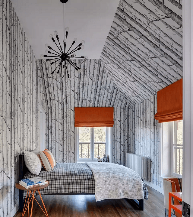 trang trí phòng ngủ bằng giấy dán tường 