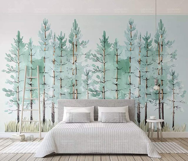 Giấy dán tường màu xanh là một sự lựa chọn đặc biệt để làm phòng ngủ của bạn vào năm